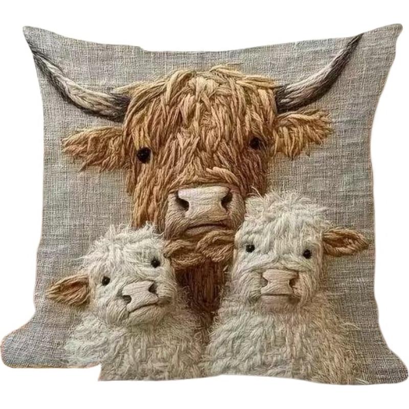 Cute alpaca pillowcase, soft short plush sofa cushion cover, car bed headboard decorative mat